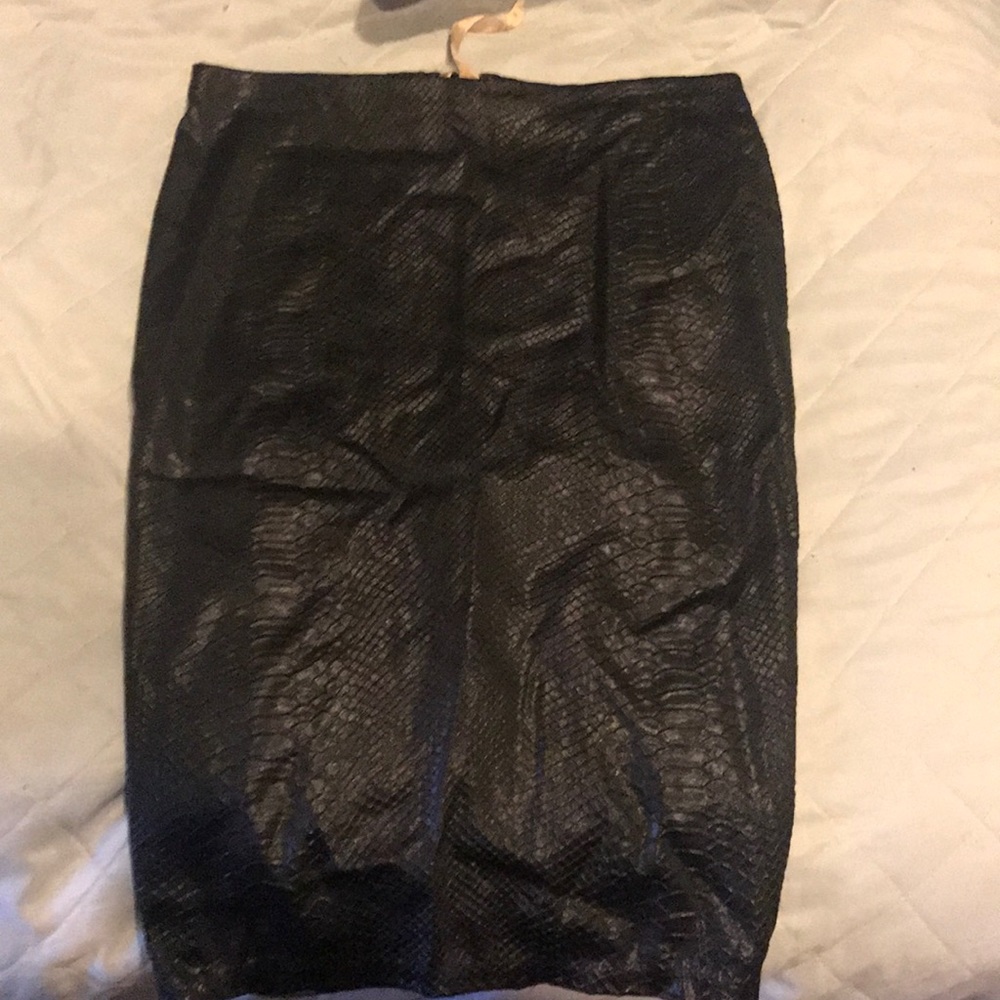 Faux Snake print leather skirt